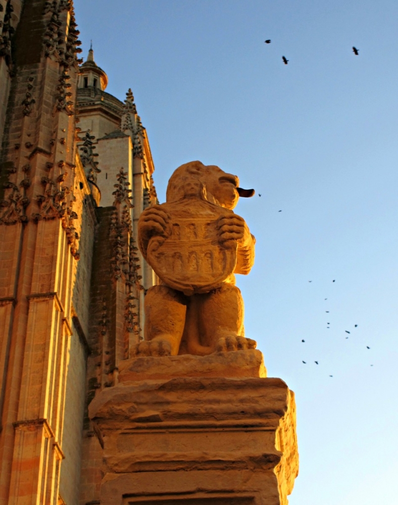 Spain-Segovia-cathedral-lions-sunset