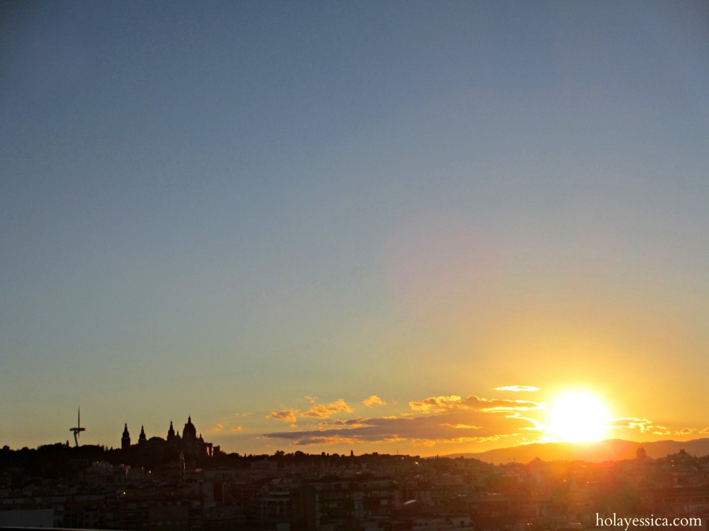 Barcelona-sunset-Montjuic-Spain